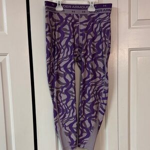 Under Armour Purple and Gray Patterned Leggings